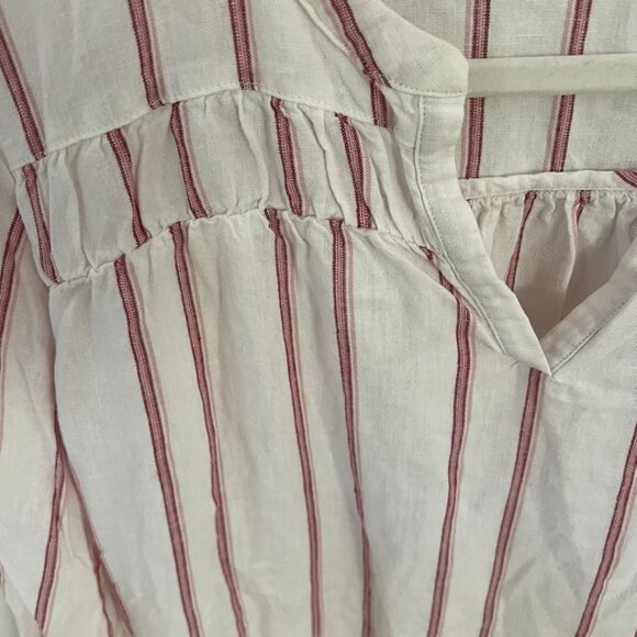 Splendid Women's V-Neck blouse white pink/red striped 3/4 sleeve size xxl - Picture 3 of 5